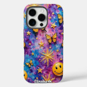 Vlindergelukzaligheid: Smiley Starburst Case-Mate iPhone Case (Achterkant)