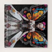 Vlindergevleugelde muze van de betoverde tuin legpuzzel (Horizontaal)