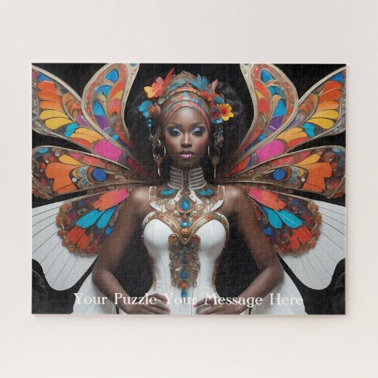 Vlindergevleugelde muze van de betoverde tuin legpuzzel (Horizontaal)