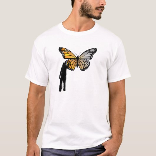 Vlindergraffiti Grappige T-shirt (Voorkant)