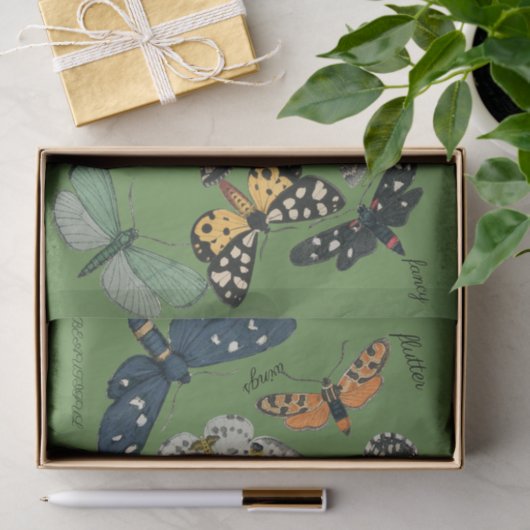 vlindergroen 18 lbs tissuepapier (Geschenk)