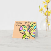 Vlindergroeten Kaart (Gele Bloem)