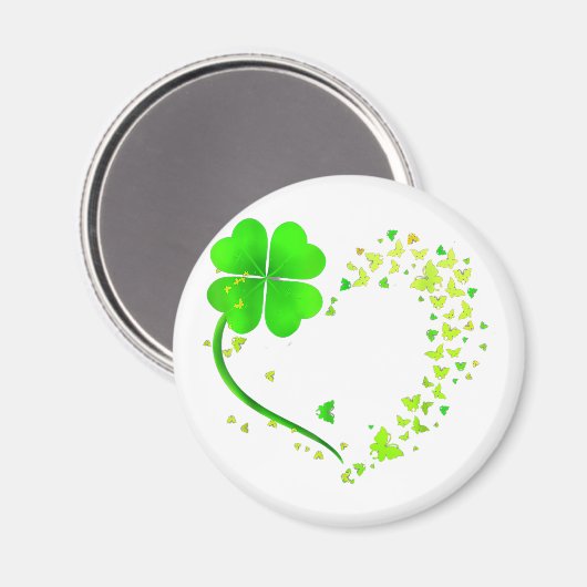 vlinderhart blad irish st patrick day clover magneet (Voorkant / Achterkant)