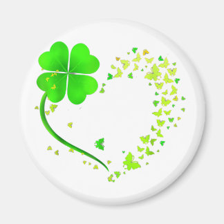 vlinderhart blad irish st patrick day clover magneet