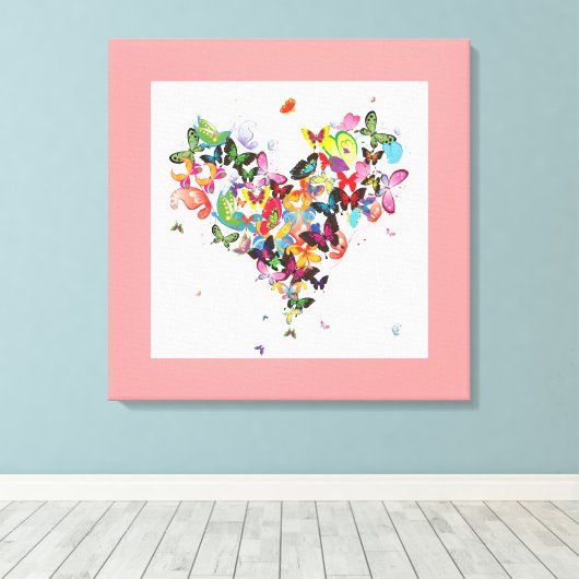 Vlinderhart - Canvas Print - SRF (Insitu (Houten vloer))