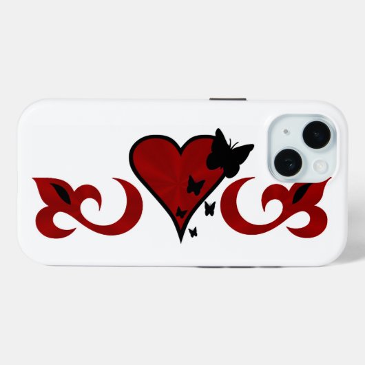 Vlinderhart en lelie Regenboogkunst Case-Mate iPhone Case (Achterkant (horizontaal))
