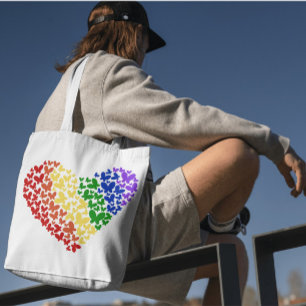 Vlinderhart in Pridekleuren - LGBTQ+ Vlag Kleuren Tote Bag