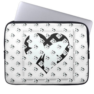 Vlinderhart Op Wit Laptop Sleeve
