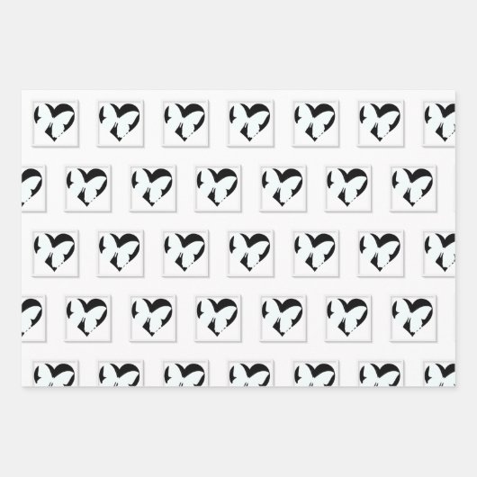 Vlinderhart Wit Inpakpapier Vel (Voorkant 3)