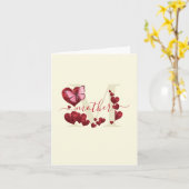 Vlinderhartvormige bladerenboeket voor mama kaart (Gele Bloem)