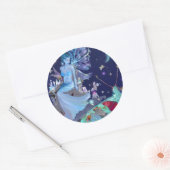 Vlinderhemel, grote sticker. ronde sticker (Envelop)