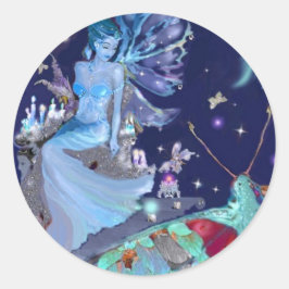 Vlinderhemel, grote sticker. ronde sticker