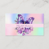 Vlinderholografische paarse QR-code sociale media Visitekaartje (Voorkant)