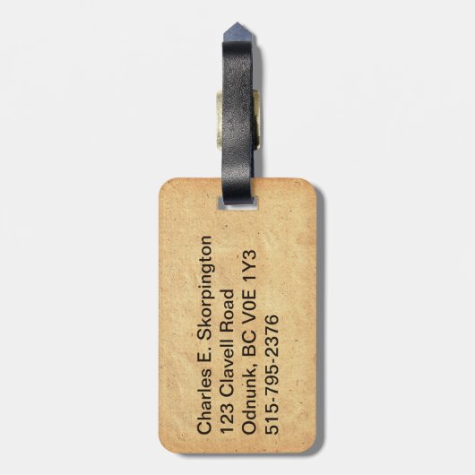  vlinderillustratie bagagelabel (Achterkant verticaal)