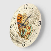 vlinderillustratie, Oranje en beige Grote Klok (Hoek)