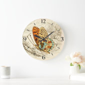 vlinderillustratie, Oranje en beige Grote Klok (Huis)