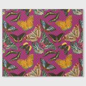  vlinderillustratie Paarse achtergrond Cadeaupapier (Vlak)