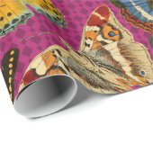  vlinderillustratie Paarse achtergrond Cadeaupapier (Rol Hoek)