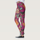  vlinderillustratie Paarse achtergrond Leggings (Links)