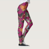  vlinderillustratie Paarse achtergrond Leggings (Rechts)