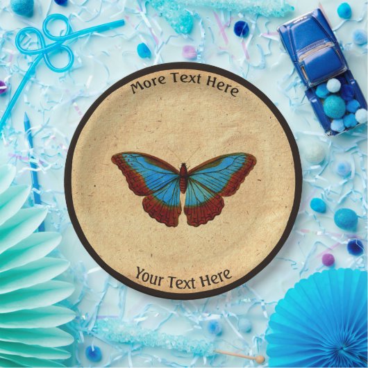  vlinderillustratie papieren bordje (Feest)