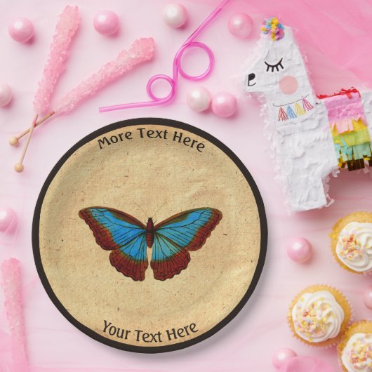  vlinderillustratie papieren bordje (Feest)