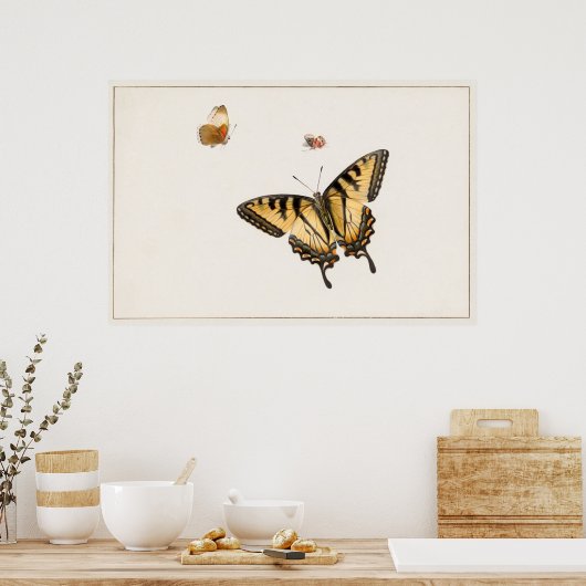  vlinderillustratie poster (Keuken)