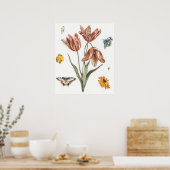  vlinderillustratie poster (Keuken)