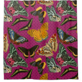  vlinderillustraties Paars Douchegordijn (Voorkant)