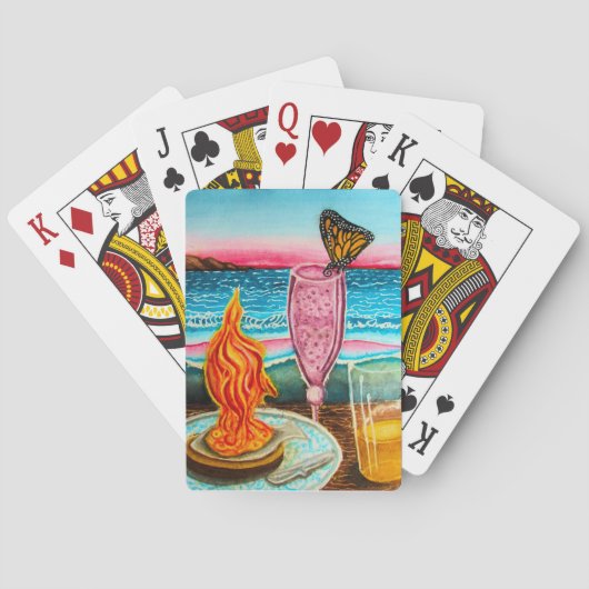 Vlindering Strand Rendez-vous Pokerkaarten (Achterkant)