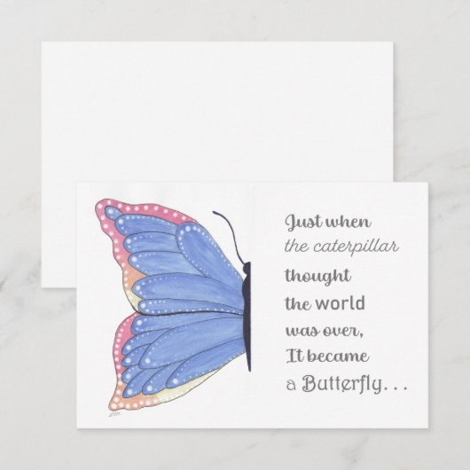 vlinderinspiratie bedankkaart (Voorkant / Achterkant)