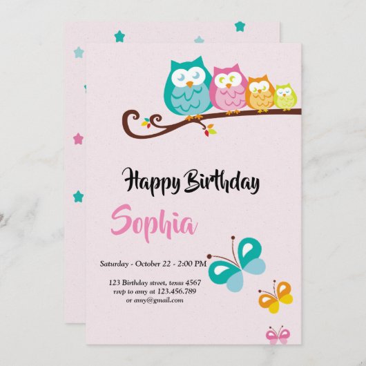 vlinderjarige vlinder kaart (Voorkant / Achterkant)