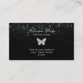 vlinderjuweel faux pastel glitter visitekaartje (Achterkant)