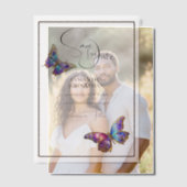 Vlinderjuweel paarse blauw save the date vellum uitnodigingen (Offset (Koppel))