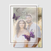 Vlinderjuweel paarse zilveren save the date vellum uitnodigingen (Offset (Koppel))