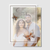 Vlinderjuweel sinaasappel Silver Save the date Vellum Uitnodigingen (Offset (Koppel))