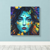 vlinderkamermeisje canvas afdruk (Insitu (Houten vloer))