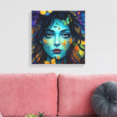 vlinderkamermeisje canvas afdruk (Insitu (Woonkamer))