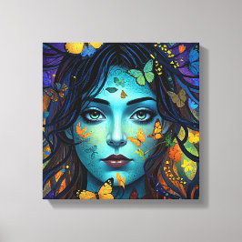 vlinderkamermeisje canvas afdruk