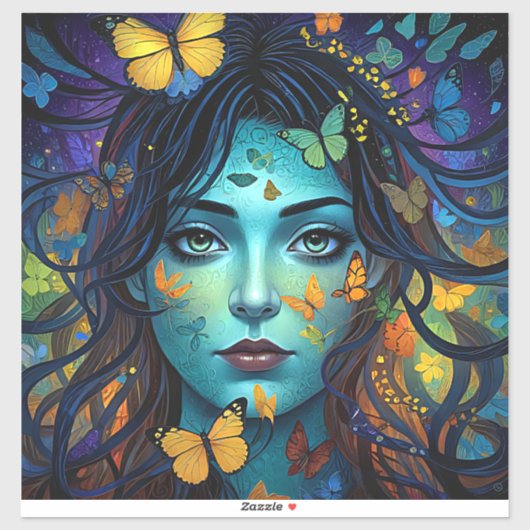 vlinderkamermeisje sticker (Vel)