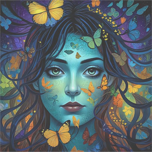 vlinderkamermeisje sticker (Voorkant)