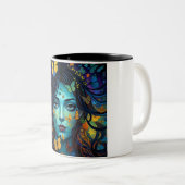 vlinderkamermeisje tweekleurige koffiemok (Voorkant rechts)