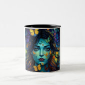 vlinderkamermeisje tweekleurige koffiemok (Center)