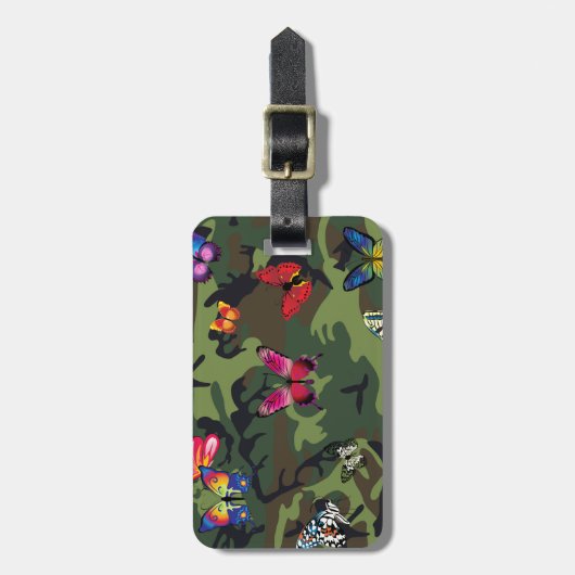 vlinderkamouflage bagagelabel (Voorkant verticaal)