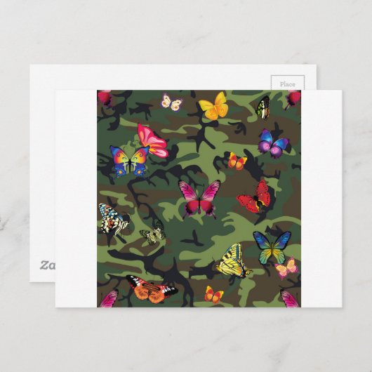 vlinderkamouflage briefkaart (Voorkant / Achterkant)