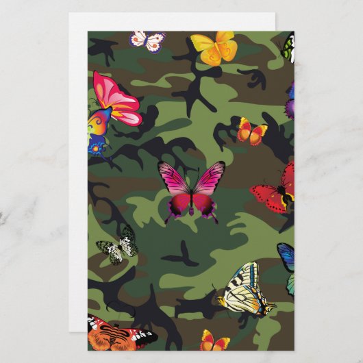 vlinderkamouflage briefpapier (Voorkant / Achterkant)