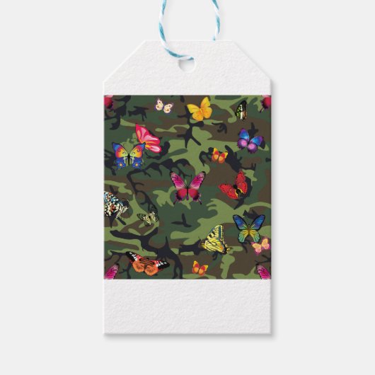 vlinderkamouflage cadeaulabel (Voorkant)