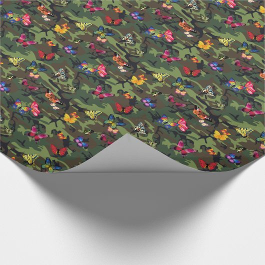 vlinderkamouflage cadeaupapier (Hoek)