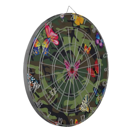 vlinderkamouflage dartbord (Voorkant Links)