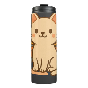 Vlinderkat – Cute Pastel Kawaii Dier Thermosbeker
